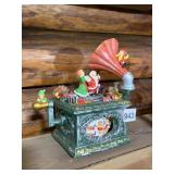 CHRISTMAS MUSICAL FIGURINE, RESIN, SANTA AND MRS