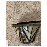 STAINED GLASS WALL SCONCE, GEOMETRIC PATTERN,