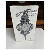 OPTIC MERCURY GLASS TEAR DROP FINIAL ORNAMENT,