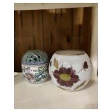 CHINESE PORCELAIN RETICULATED JAR, ART GLASS