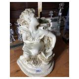 GIRL W/ BASKET PLANTER, COMPOSITE MATERIAL,