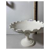 HOLLAND MOLD CERAMIC PEDESTAL COMPOTE, WHITE