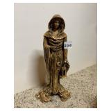 RESIN FIGURINE, HOODED FIGURE, CELESTIAL MOTIFS,