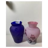 KELSEY PILGRIM ART GLASS VASES (2), FROSTED