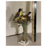 PORCELAIN BIRD FIGURINE, NESTING PAIR ON TREE