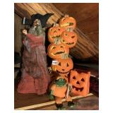 HALLOWEEN DECOR GROUPING, INCLUDES SKELETON
