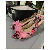 ISAAC MIZRAHI BILLIE FLORAL PRINT SLINGBACK HEELS