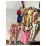 MATTEL BARBIE AND KEN DOLLS (9), ASSORTED FASHION