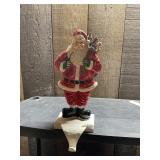 SANTA CLAUS STOCKING HOLDER, PAINTED COMPOSITION,