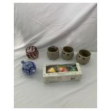 ASSORTED DECORATIVE ITEMS INCL OWL CERAMIC