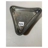 REED & BARTON SILVER-PLATED TRIANGULAR TRAY,