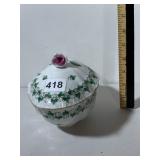 HEREND HUNGARY PORCELAIN COVERED DISH, IRISH