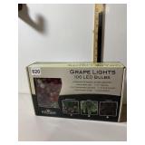 KURT S. ADLER GRAPE LIGHTS, 100 LED BULBS,