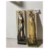 DECORATIVE CAT WALL PLAQUES, RESIN, HAND-PAINTED,