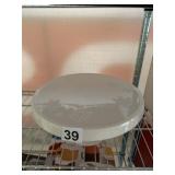 HALLMARK CERAMIC CAKE STAND, WHITE FINISH,