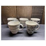 LENOX BLUE BAY PORCELAIN MUGS, ASSORTED BLUE AND