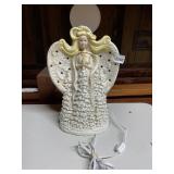 ANGEL FIGURINE LAMP, RESIN CONSTRUCTION, PIERCED