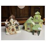 CERAMIC CHRISTMAS VILLAGE BUILDINGS (2), TOWN