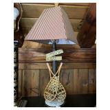 TABLE LAMP, RUSTIC THEME, WOODEN SNOWSHOES,