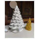 ENESCO CERAMIC LIGHTED CHRISTMAS TREE, WHITE