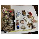 ASSORTED CHRISTMAS ORNAMENTS (14), GLASS AND