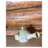 STUDIO POTTERY TEAPOT, SIDE-HANDLE DESIGN, CREAM