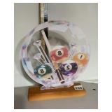 ACRYLIC BILLIARDS DISPLAY, CIRCULAR FORM, WOOD