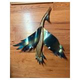 WALL HANGING BIRD SCULPTURE, WOOD BODY,