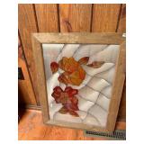 STAINED GLASS PANEL, FLORAL MOTIF, MULTICOLORED