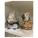 CERAMIC WIZARD FIGURINES (2), FANTASY THEME,