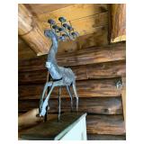 WROUGHT IRON DEER CANDELABRA, MULTI-ARM,