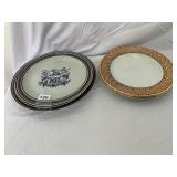 SALEM STONEWARE EAGLE PLATES, HAND-PAINTED