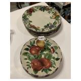 SAKURA BY ONEIDA STONEWARE DINNER PLATES, FRUIT