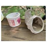 CERAMIC BAROLO WINE LABEL PLANTER AND CERAMIC