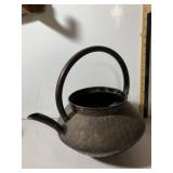 CAST IRON TEAPOT, HAMMERED TEXTURE, DARK PATINA,