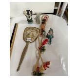 VTG DECORATIVE GROUPING, INCLUDES HAND MIRROR W/