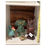 ASSORTED FIGURINES (4), INCL MAYAN STYLE BUST,