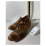 KORK-EASE T-STRAP SHOES, TAN LEATHER AND BROWN