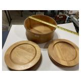 JOHN MCLEOD DESIGN WOOD SALAD BOWL AND SERVING