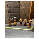 VTG WOODEN FIGURINES, ASIAN-STYLE FIGURES W/