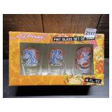 ED HARDY PINT GLASS SET (3), TATTOO ART THEME,