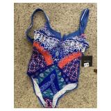 ELLEN TRACY ONE-PIECE SWIMSUIT, MULTICOLOR