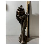 BRONZE-TONE RESIN FIGURINE, WEDDING COUPLE,