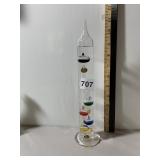 GALILEO THERMOMETER, CYLINDRICAL GLASS TUBE,