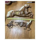MIDWEST WALL DECOR, HORSE FIGURES (3), MOLDED