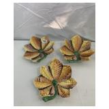 MAJOLICA LEAF DISHES, MOLDED FOLIATE DESIGN,