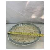 ITALIAN CERAMIC SERVING PLATTER, MOLDED LEAF
