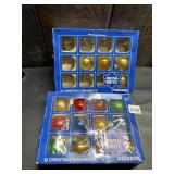 POLORON SHINY BRITE CHRISTMAS ORNAMENTS, GLASS,