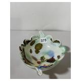 ART GLASS BOWL, MULTICOLOR CONFETTI PATTERN,