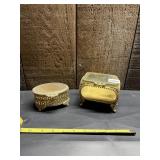 VINTAGE FILIGREE JEWELRY BOXES (2), GOLD-TONE